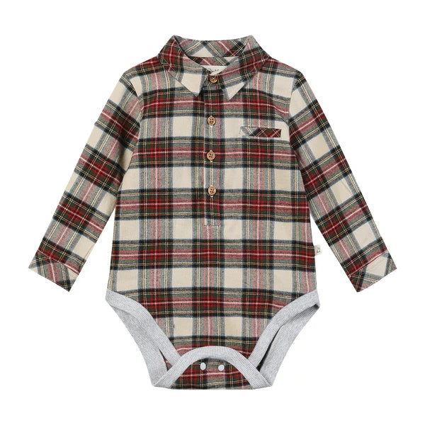 Jasper Plaid Woven Onesie