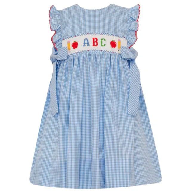 Blue Gingham Sleeveless ABC Dress