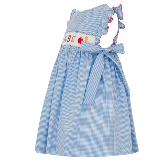Blue Gingham Sleeveless ABC Dress