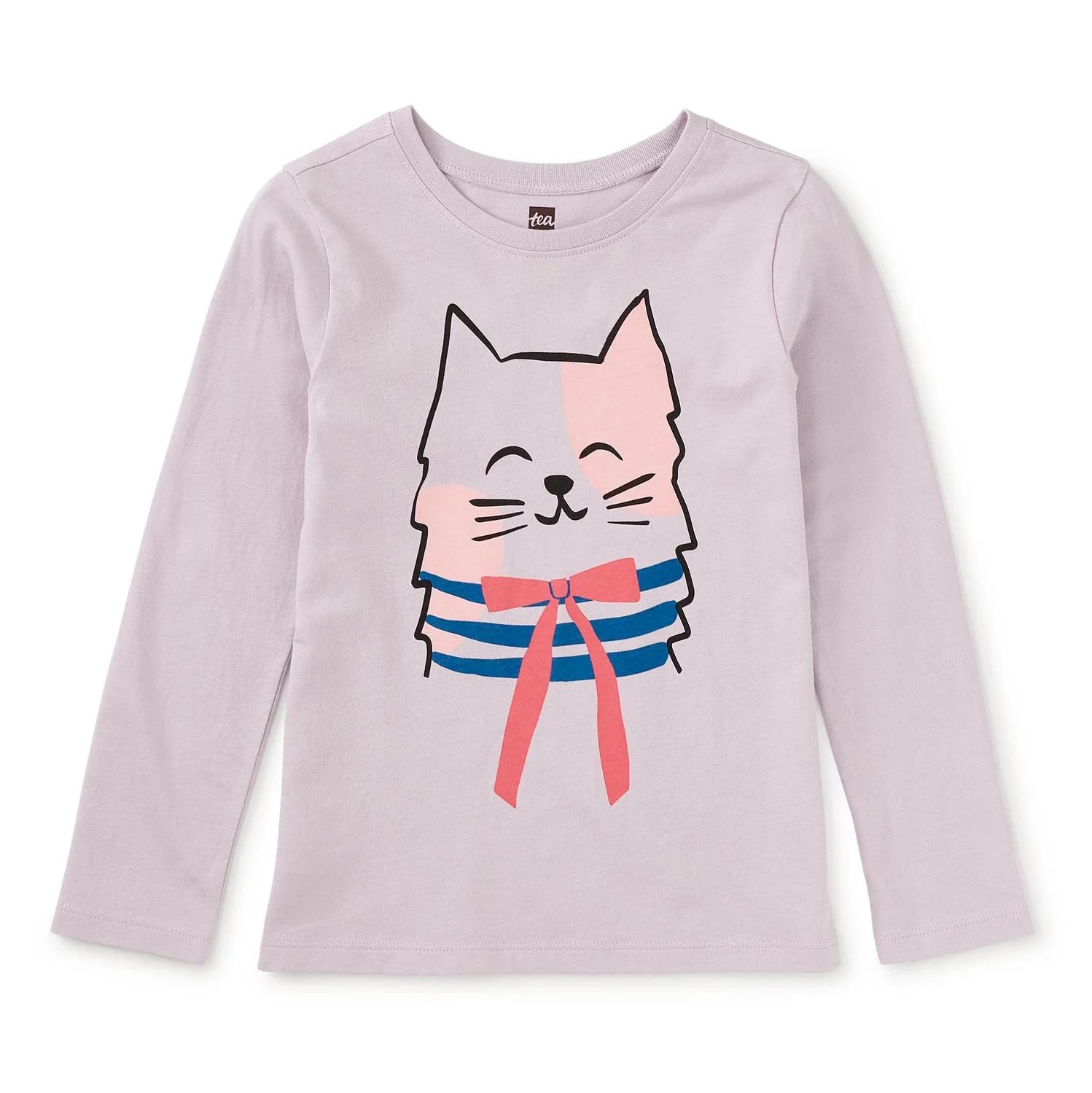Soft Wisteria Bowtie Kitty Graphic Tee
