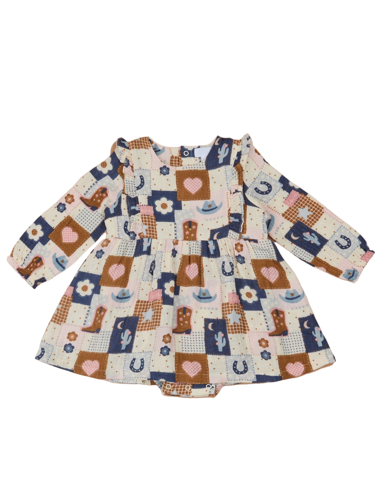 Patchwork Cowgirl Ruffle Bubble w Skirt