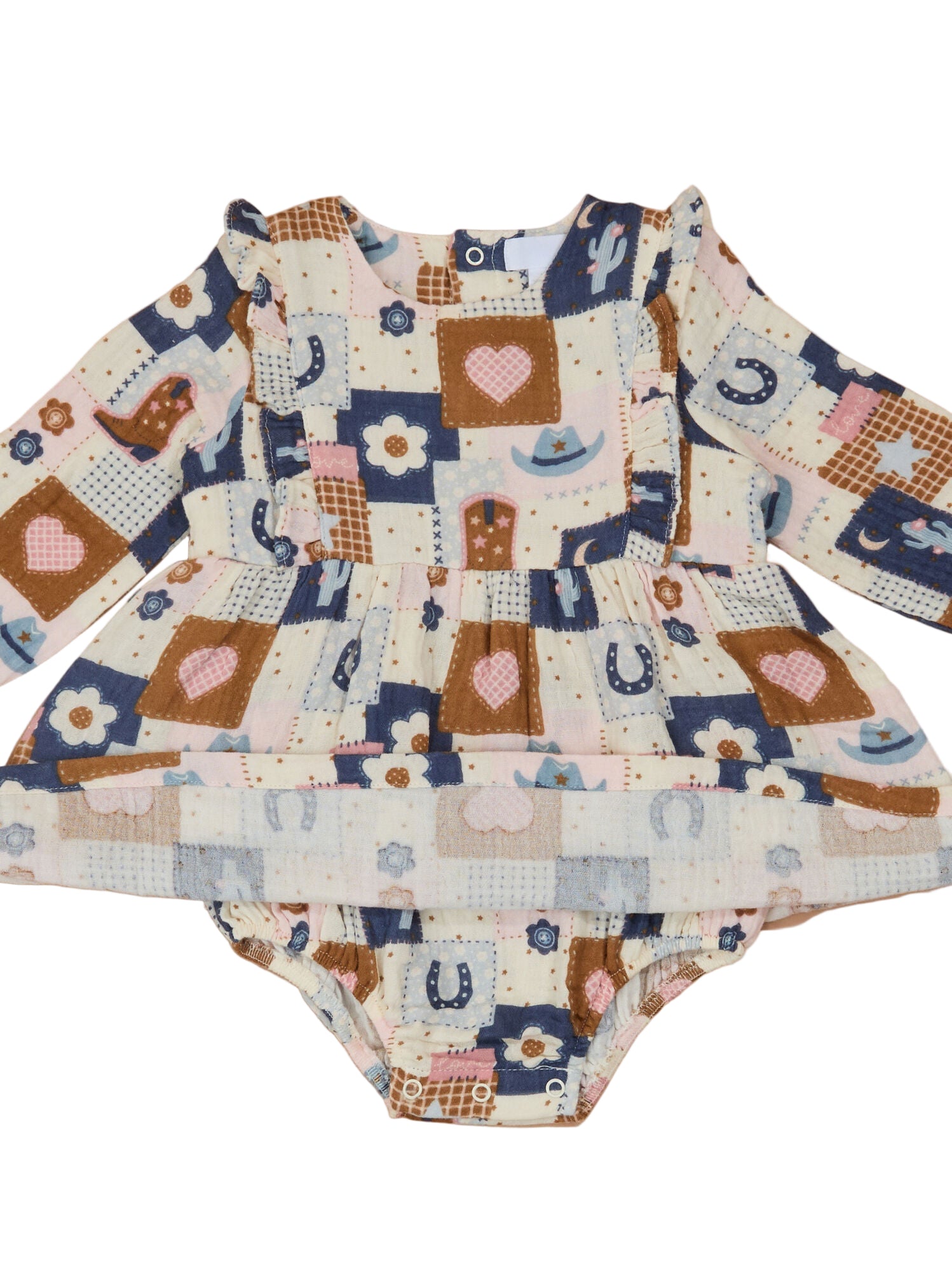 Patchwork Cowgirl Ruffle Bubble w Skirt