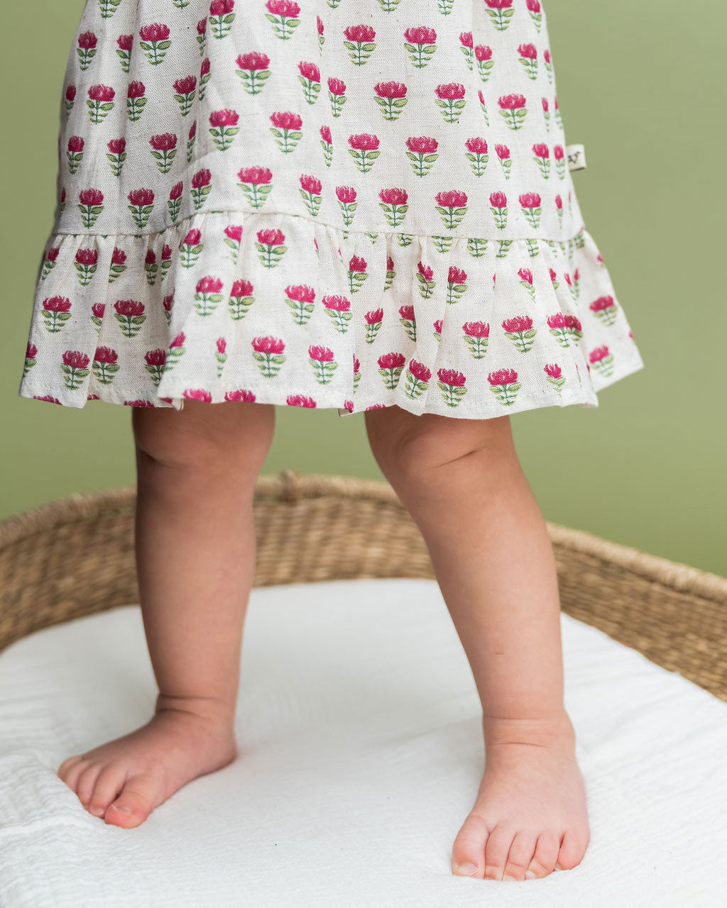 Mia Block Print Floral Dress + Bloomer