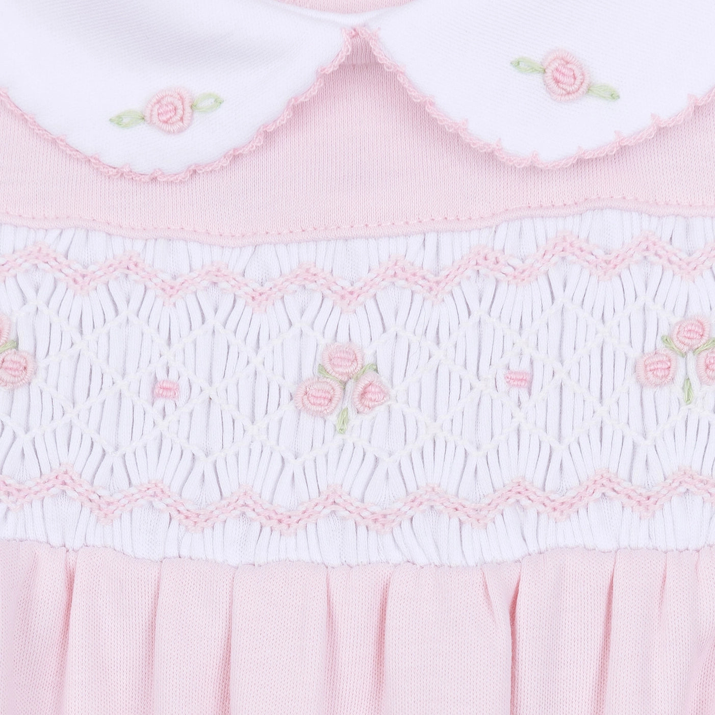 Lillian Smocked Footie - Pink