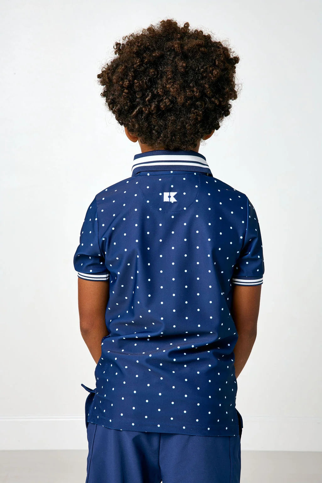 Navy Polka Dot Polo Shirt