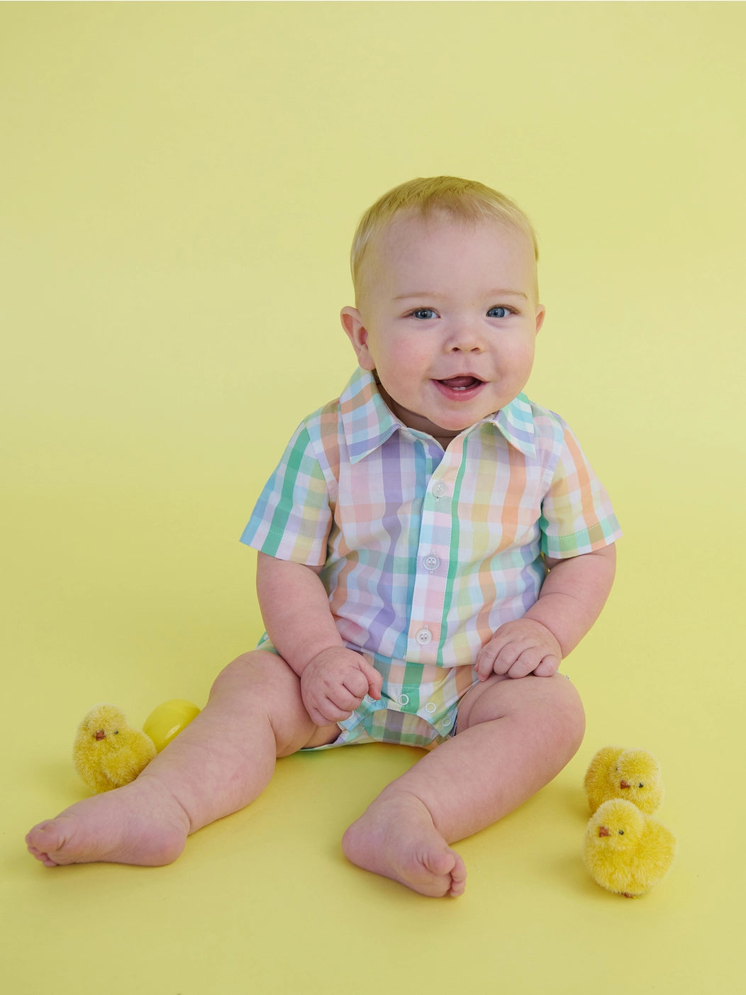 Poppy Rainbow Button-Up Romper