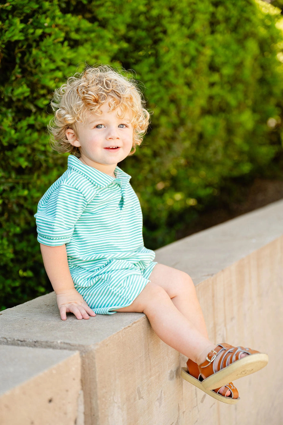 Green Stripes Pima Cotton Harold Romper