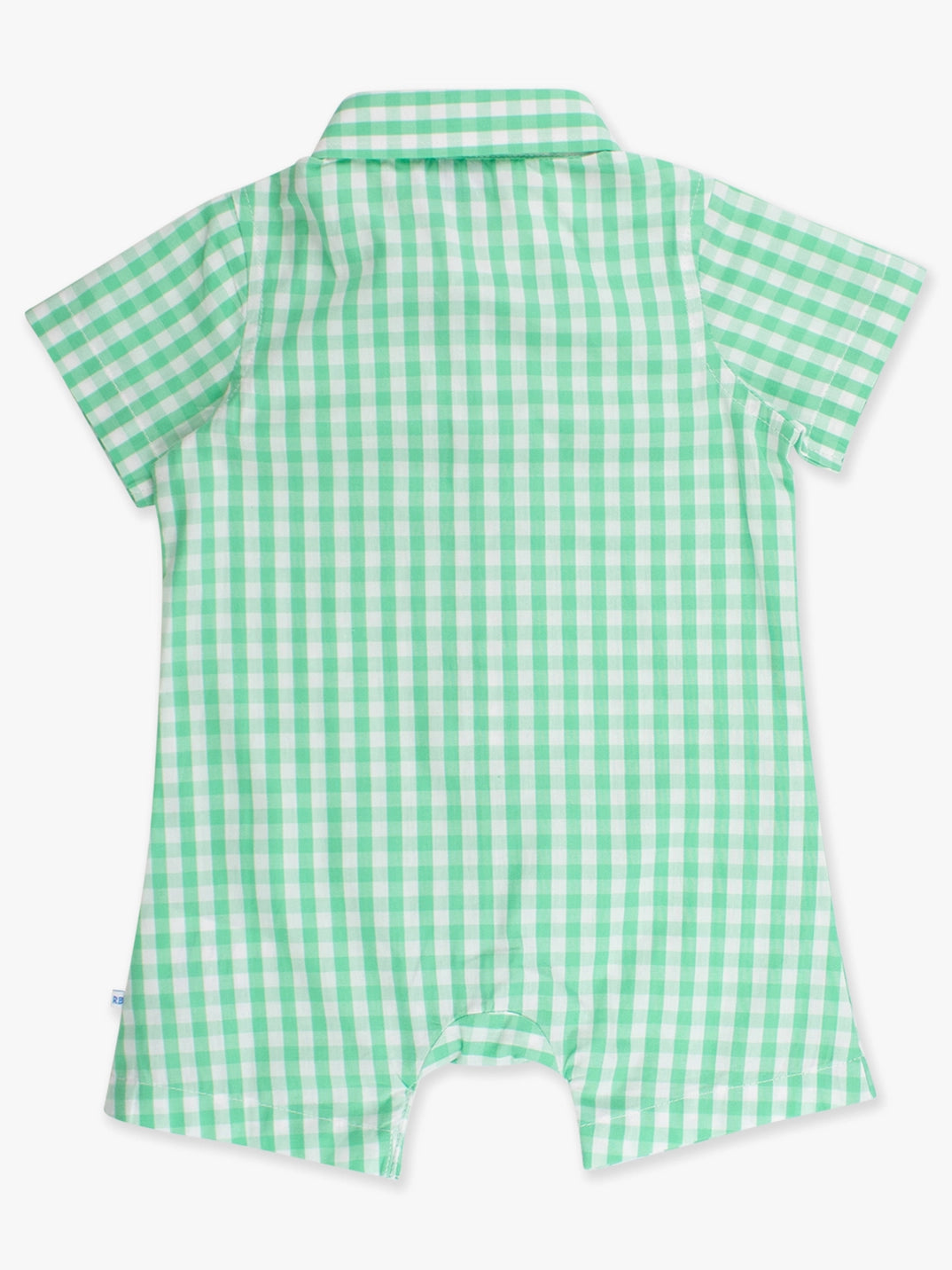 Spring Bud Gingham Short Sleeve Woven Button-Up Romper