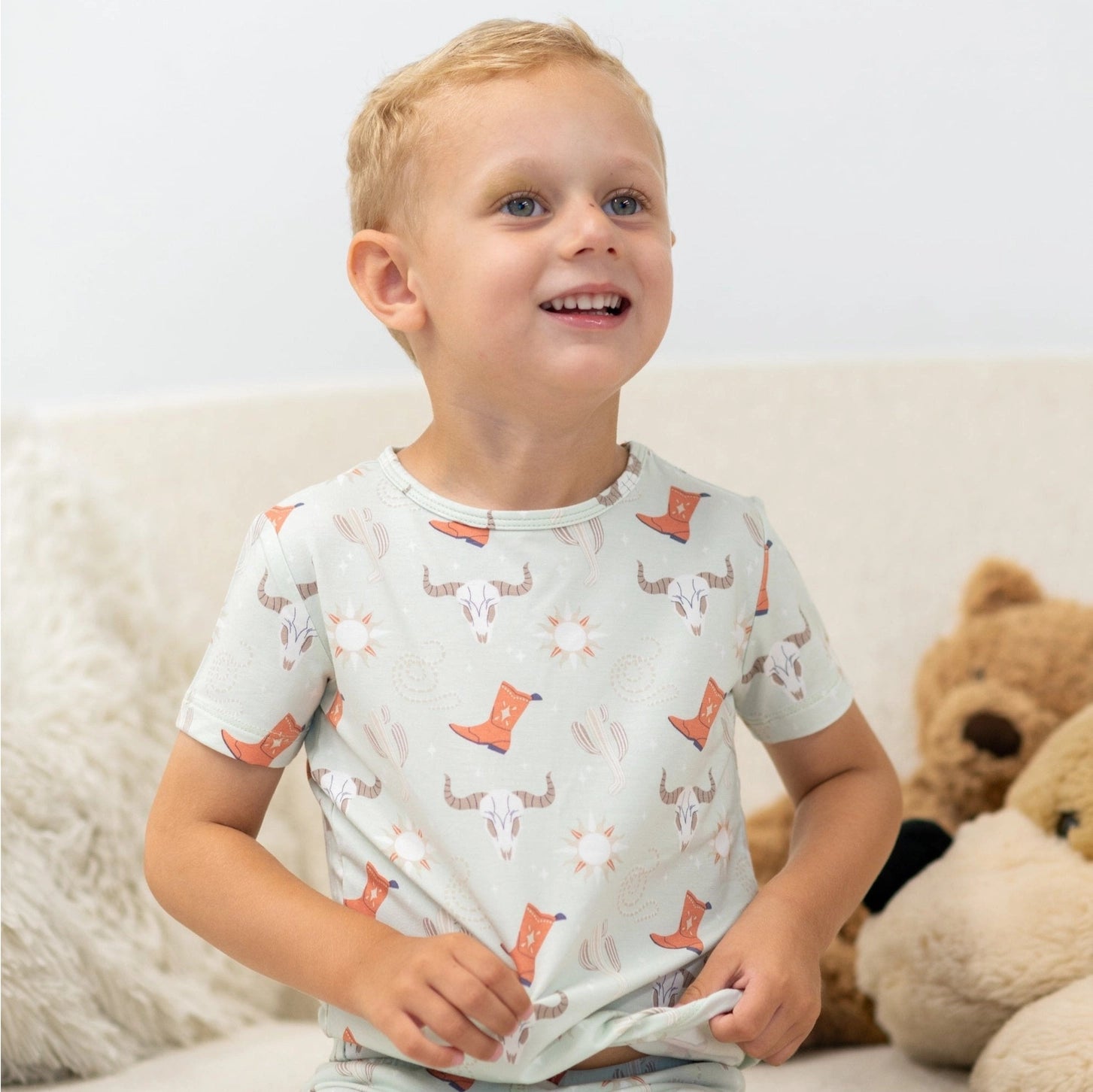 Big Kid Pajama S/S - Dude Ranch