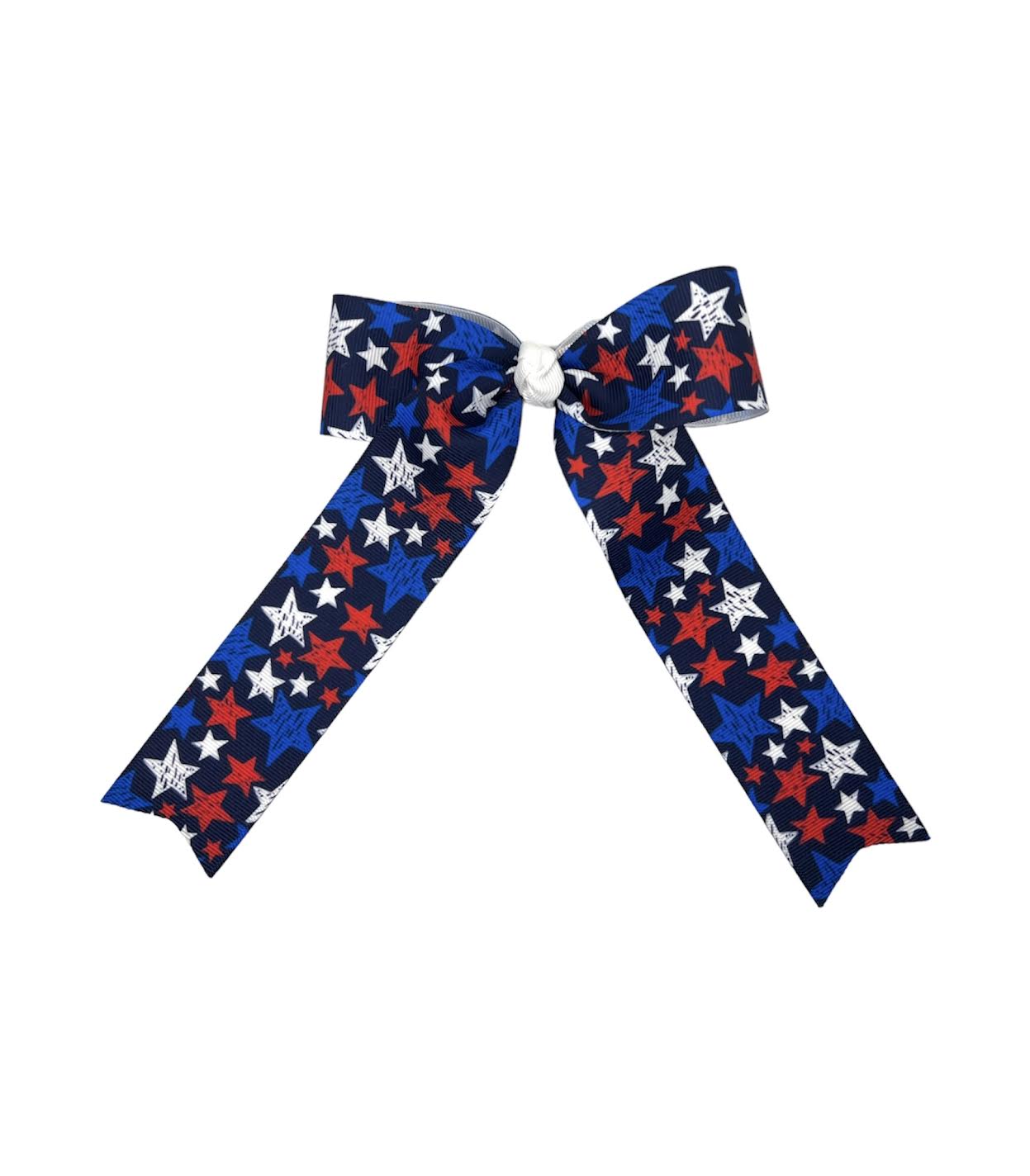 Fourth of July Stars Long Tail Bow