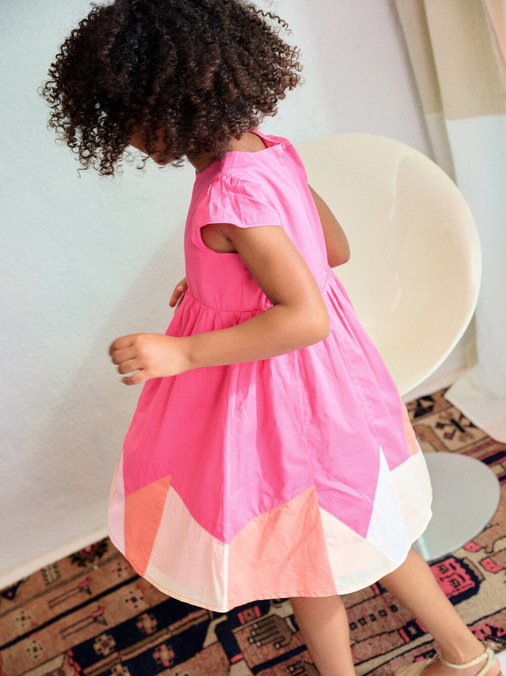 Astilbe Pink Cap Sleeve Jogakbo Dress