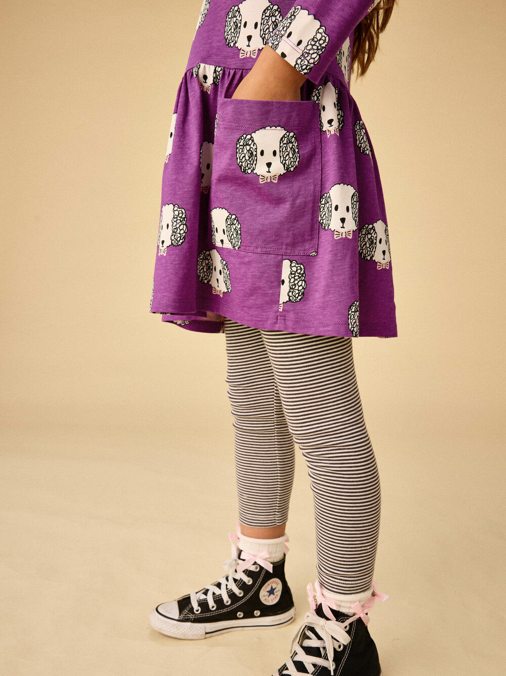 Jet Black Striped Leggings