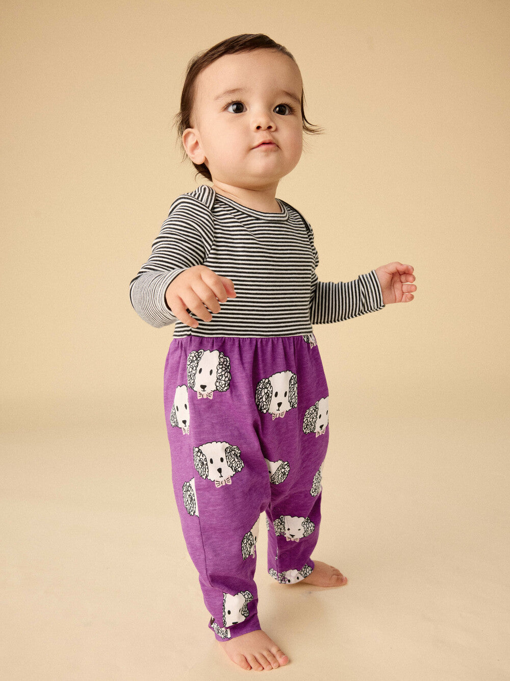 Magenta Maltipoo Print Mix Romper