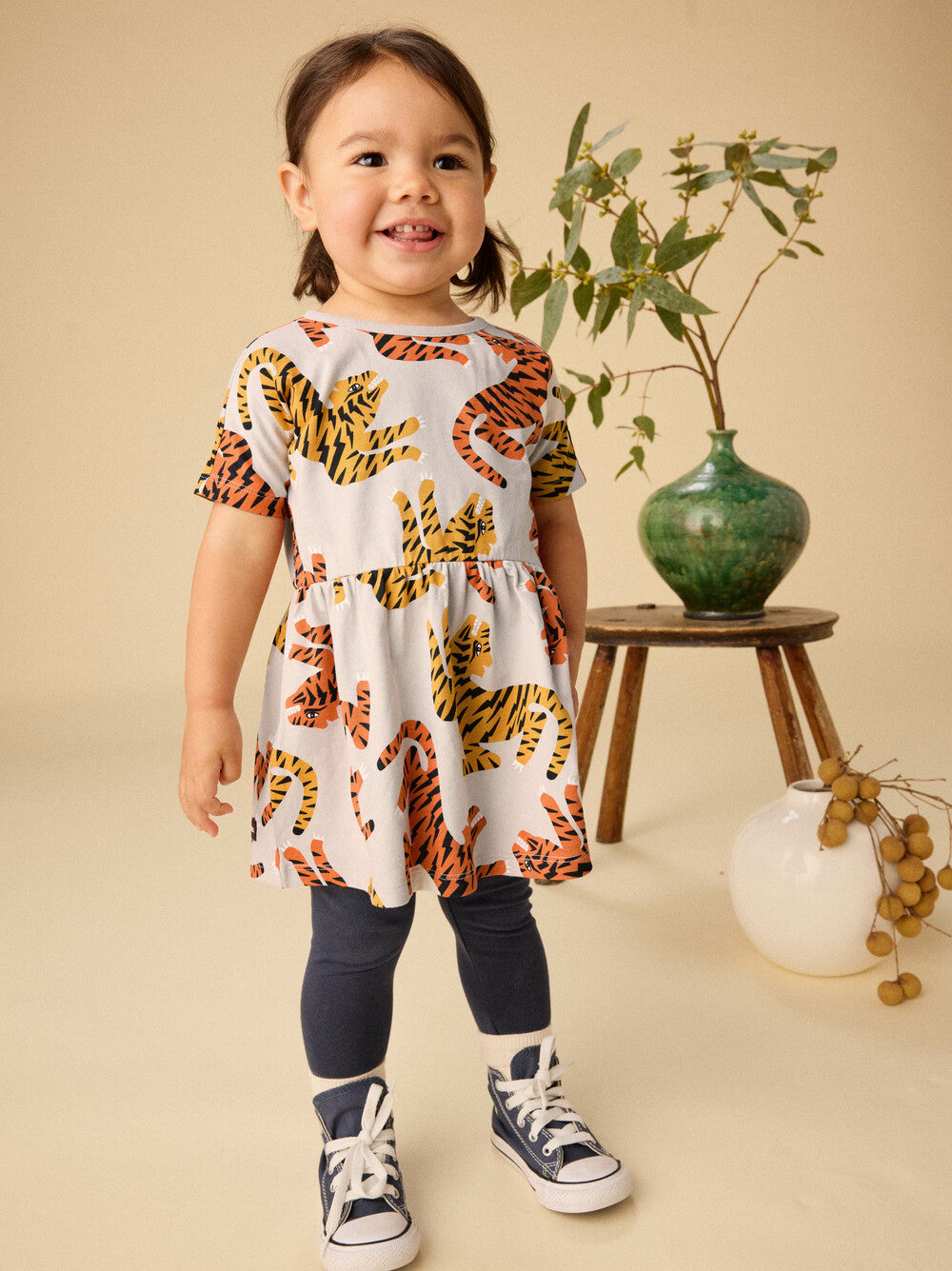 Lightning Tigers SS Twirl Dress