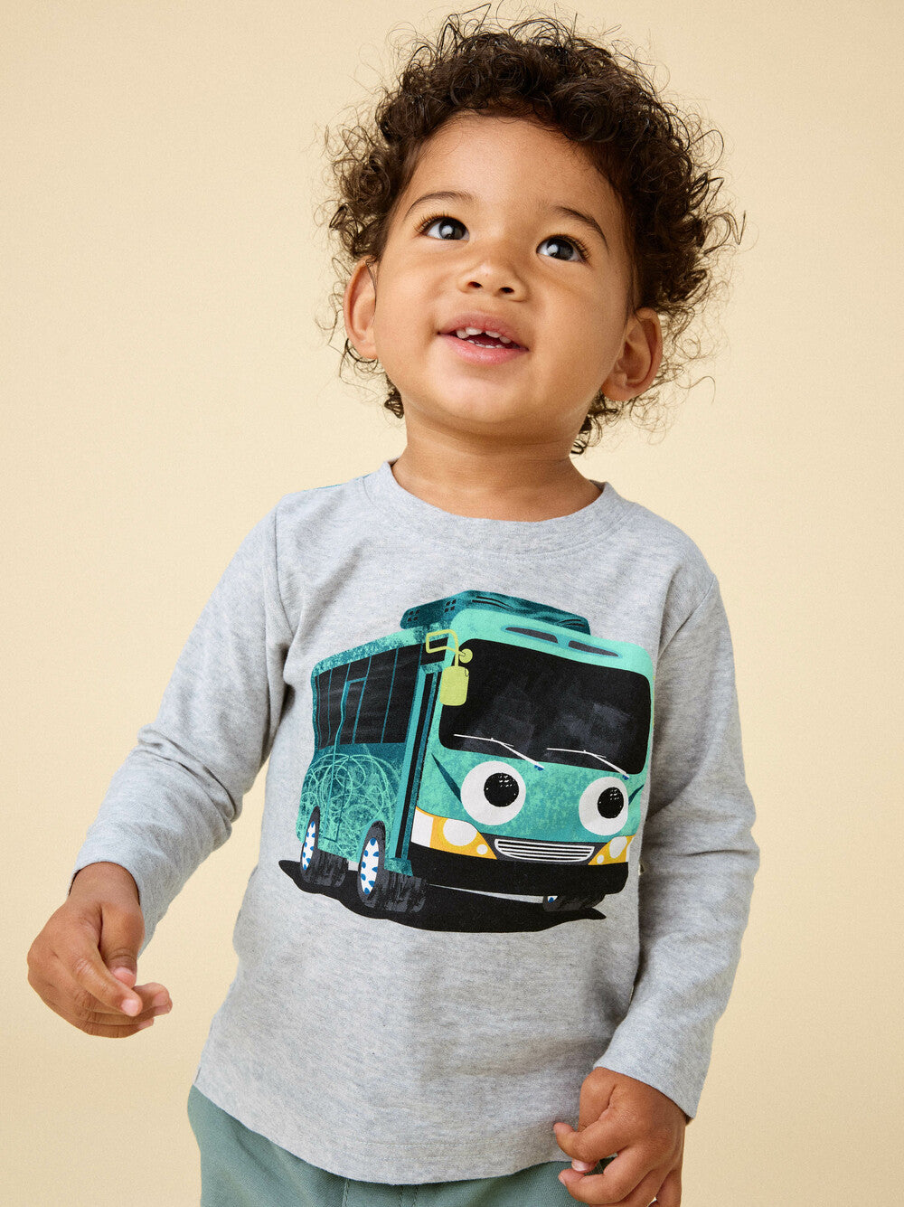 Heather Grey Korean Bus LS Graphic Tee