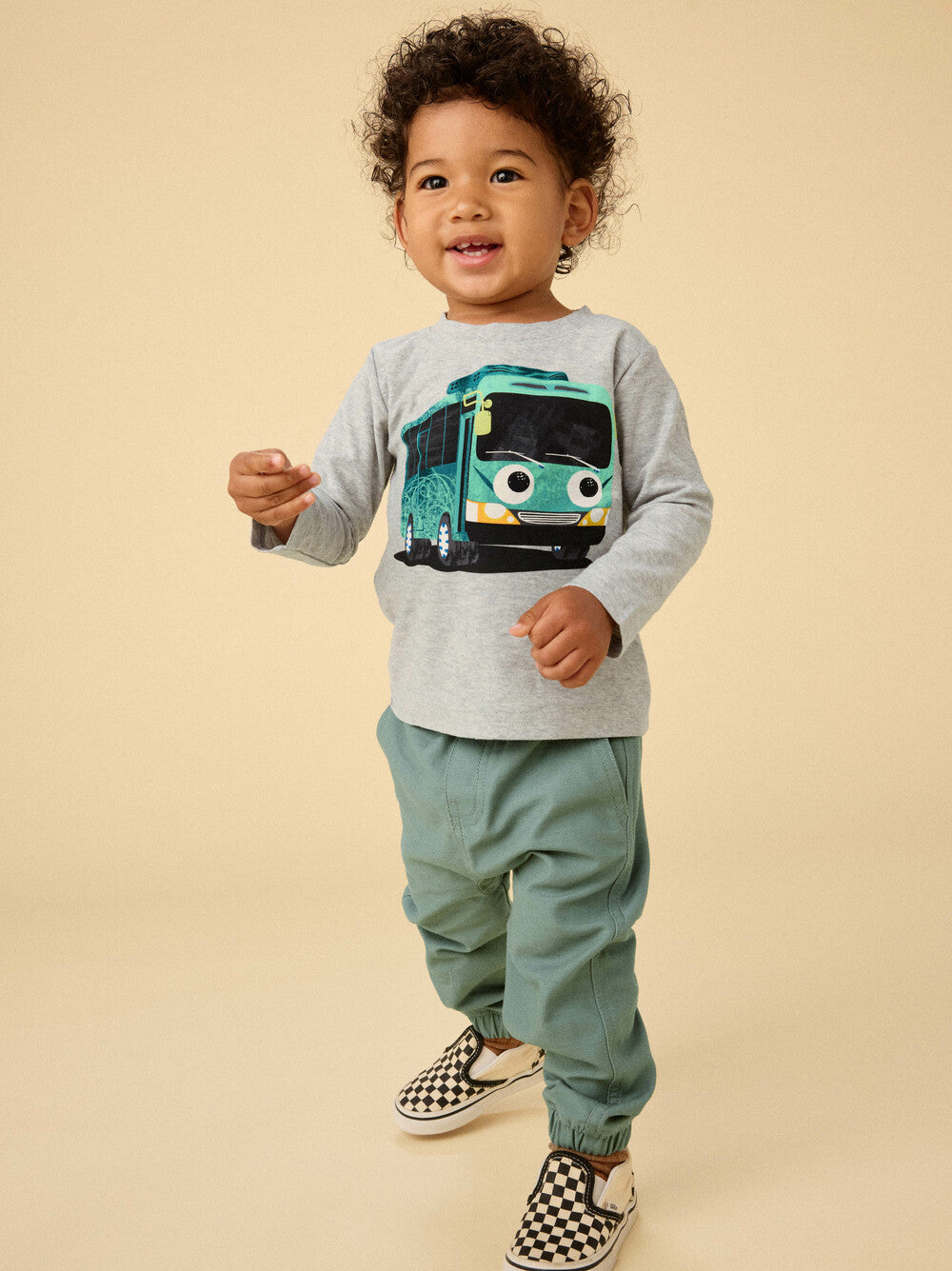 Heather Grey Korean Bus LS Graphic Tee