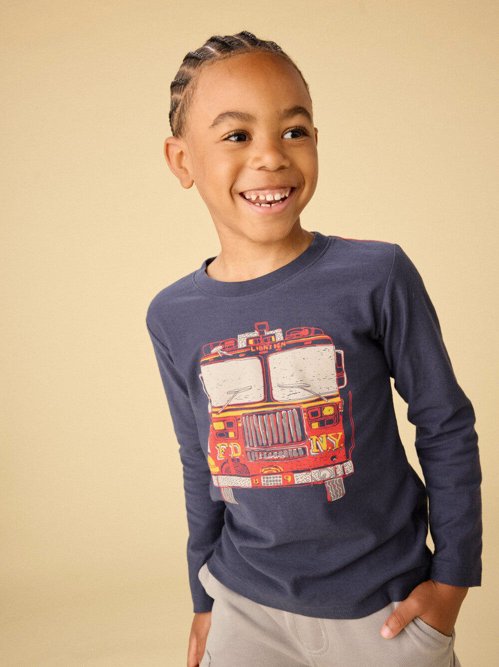 Indigo 2-Sided Firetruck LS Tee