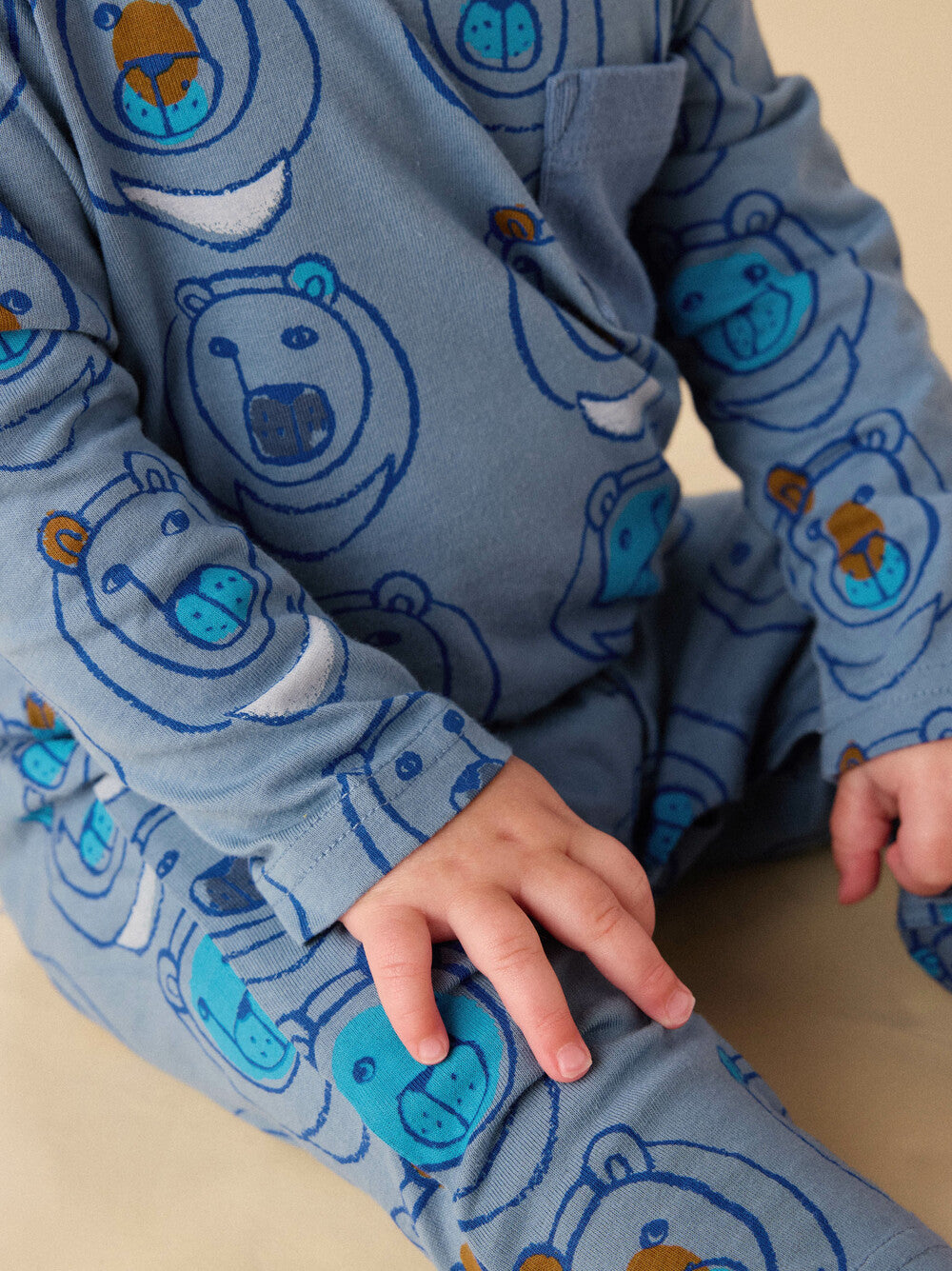 Blue Moon Bear LS Baby Romper