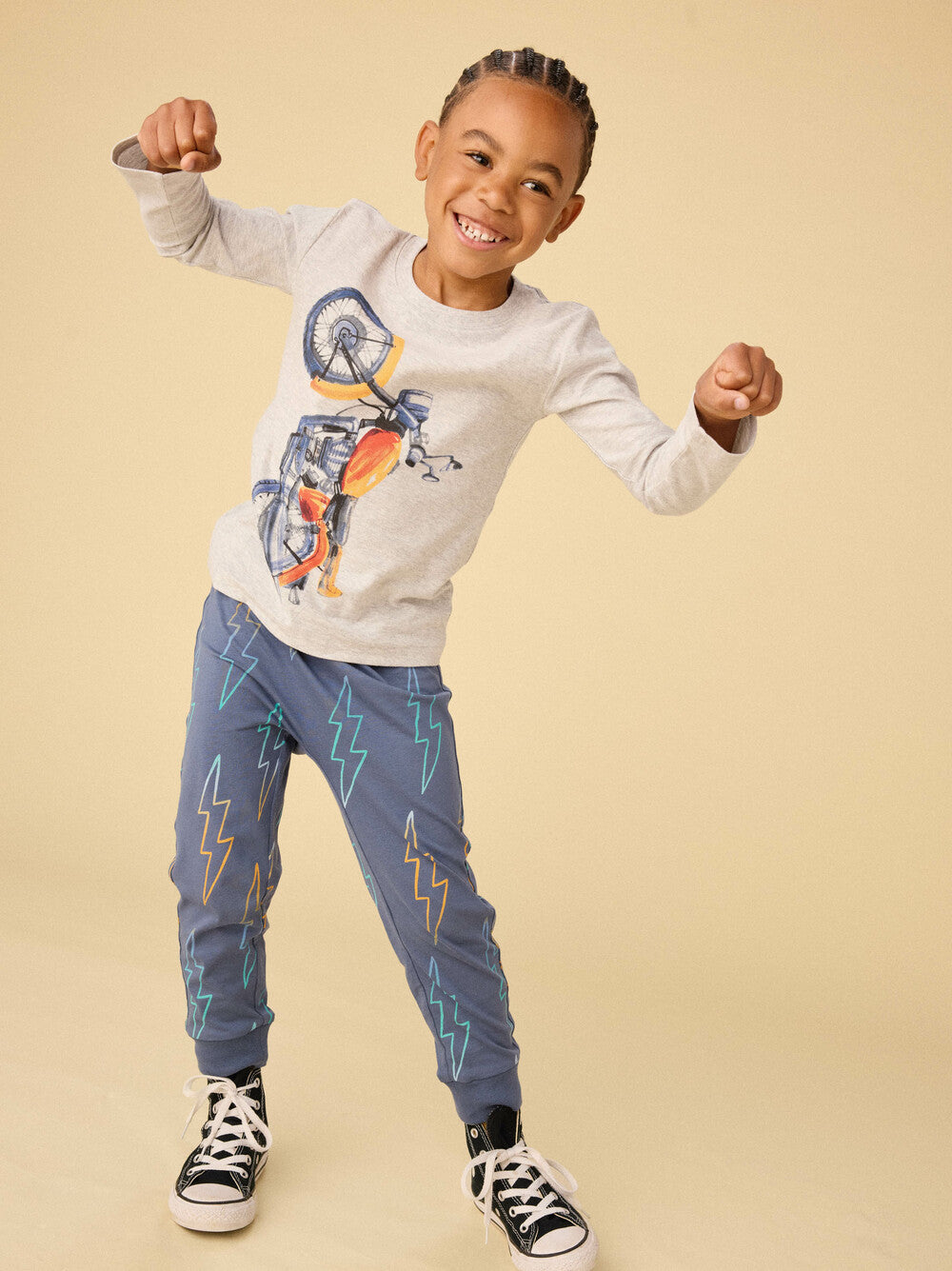 Light Grey Heather Motor Bike LS Tee