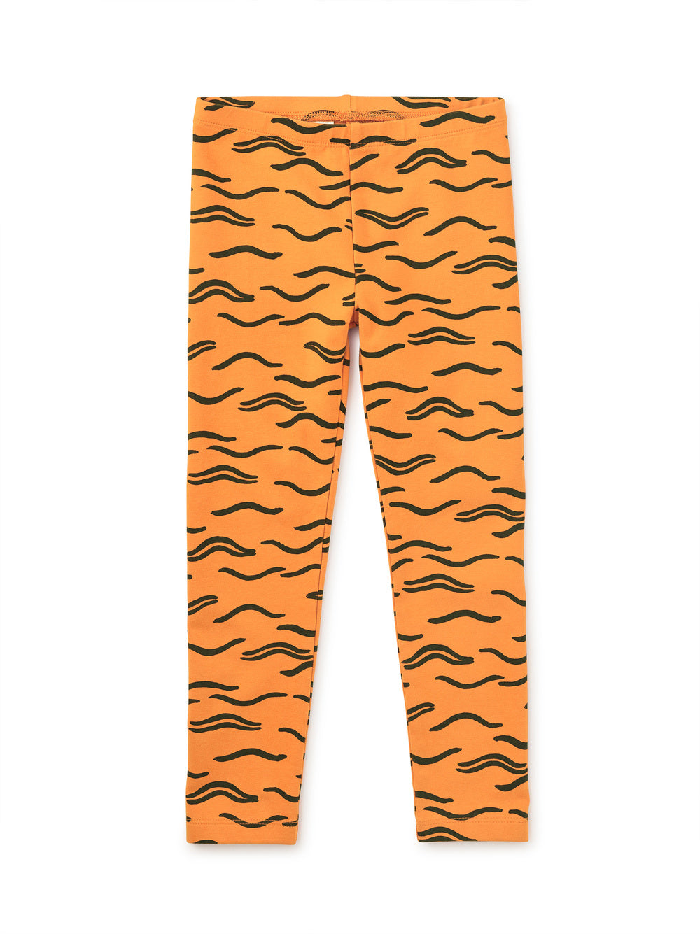 Orange Tiger Stripes Printed Leggings
