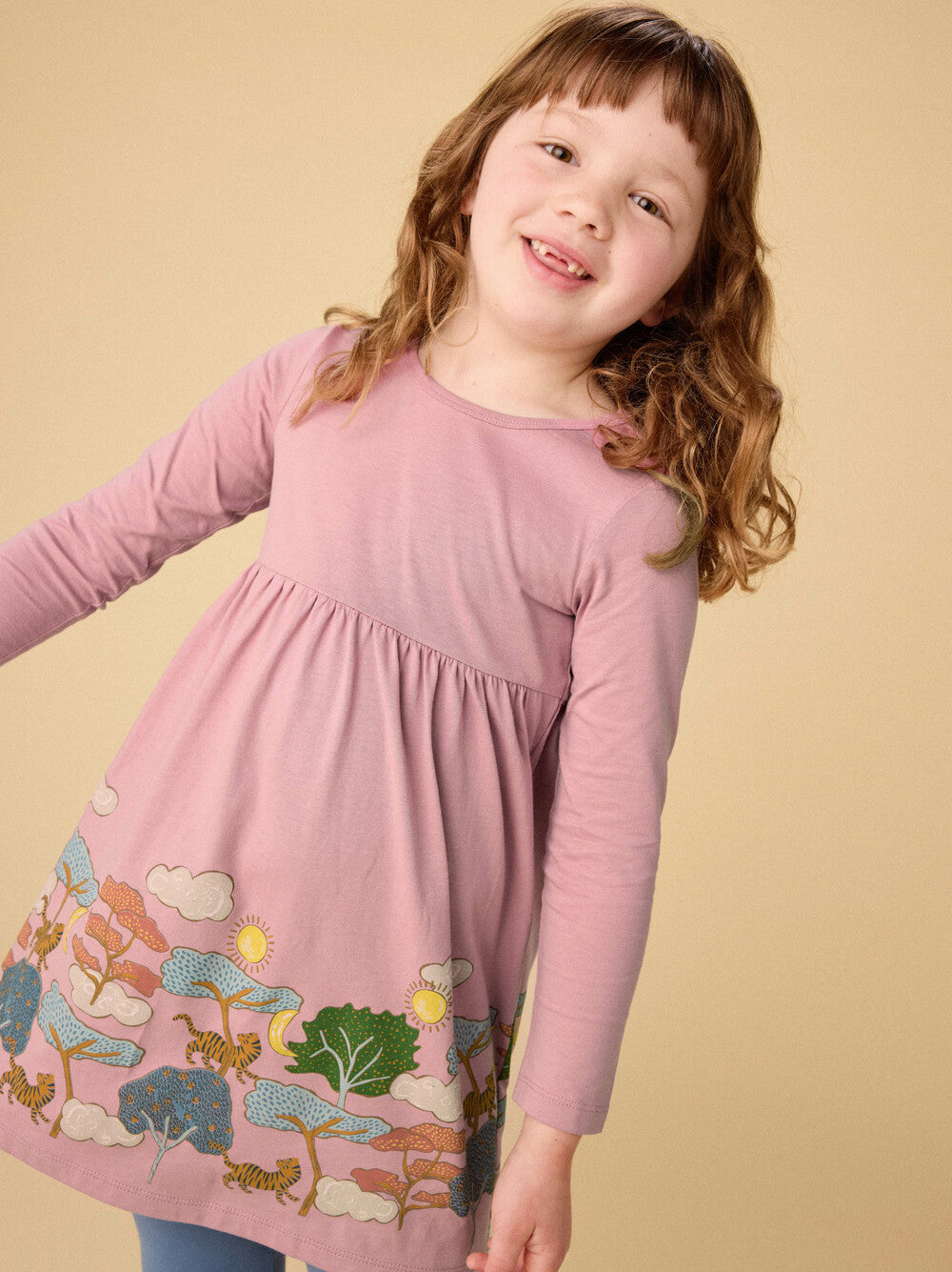 Pink Tiger Story Skirted Dress