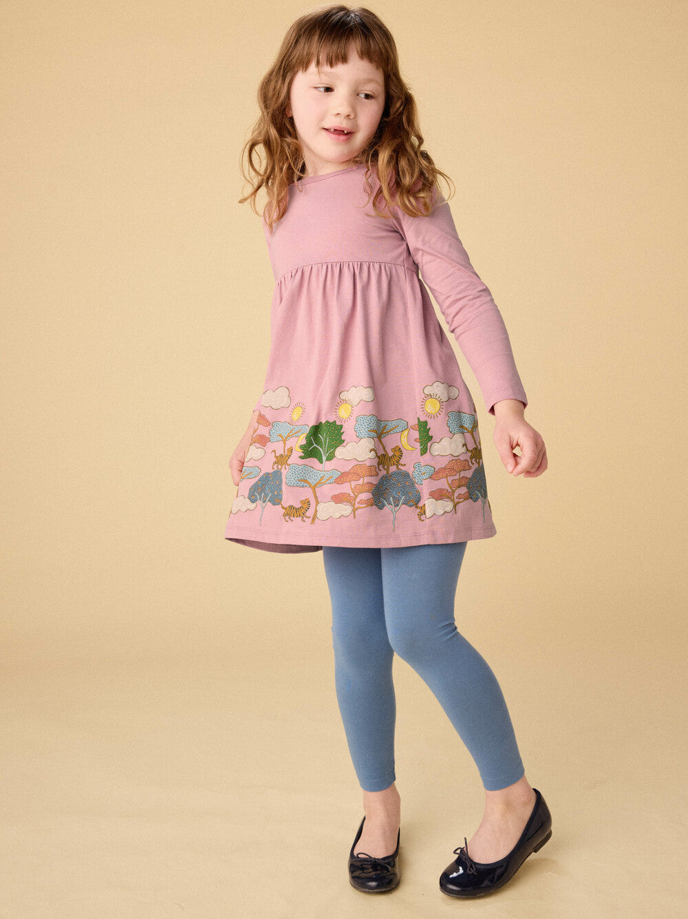 Pink Tiger Story Skirted Dress