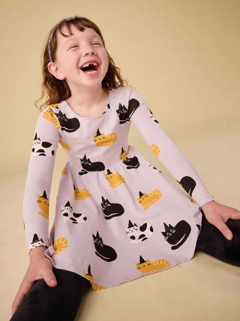 Pink Cats in Hats Printed Ballet Dress