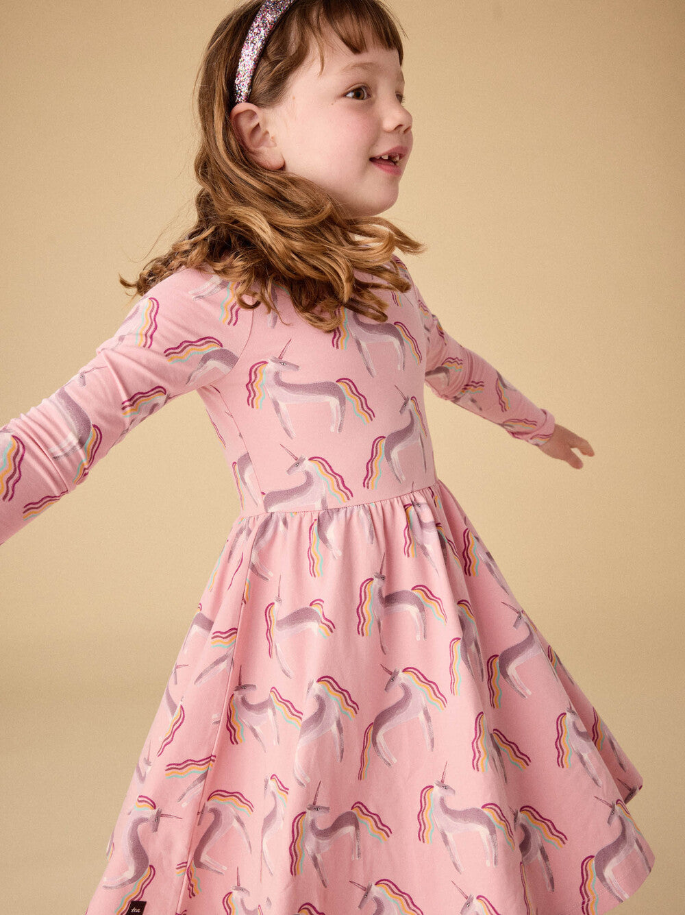 Rainbow Unicorn Pink Printed Ballet Dress