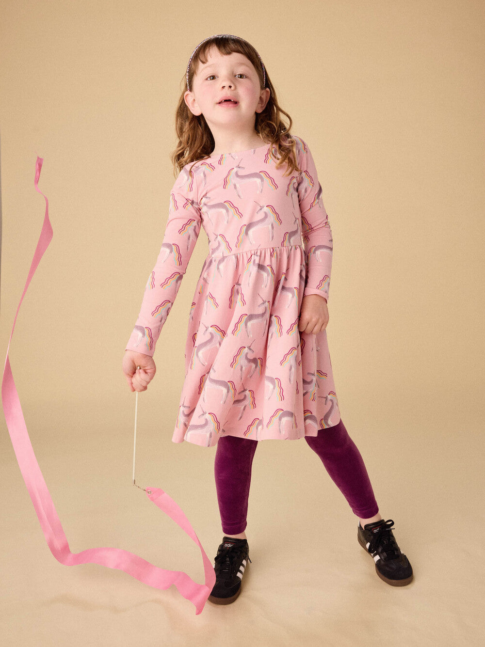 Rainbow Unicorn Pink Printed Ballet Dress