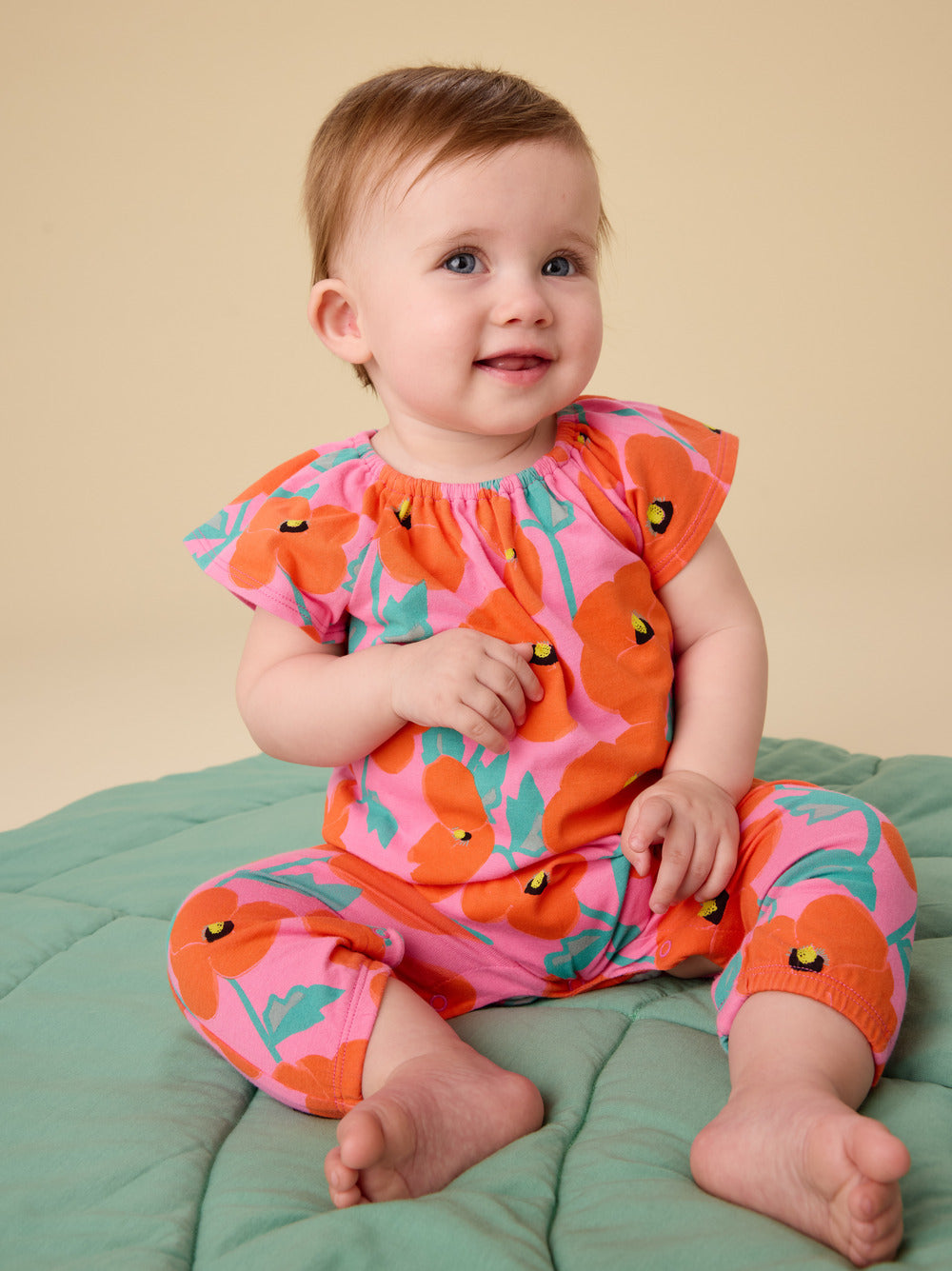 TULIP SLEEVE BABY ROMPER