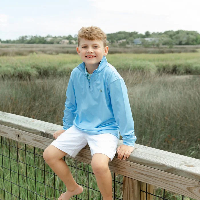 PERFORMANCE HALF ZIP-BLUE