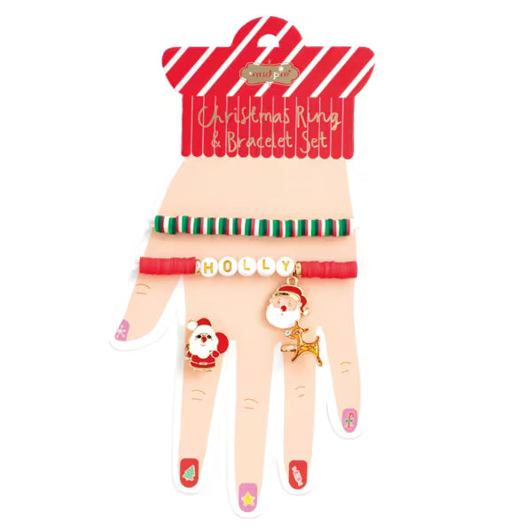 Holly Xmas Bracelet Rings