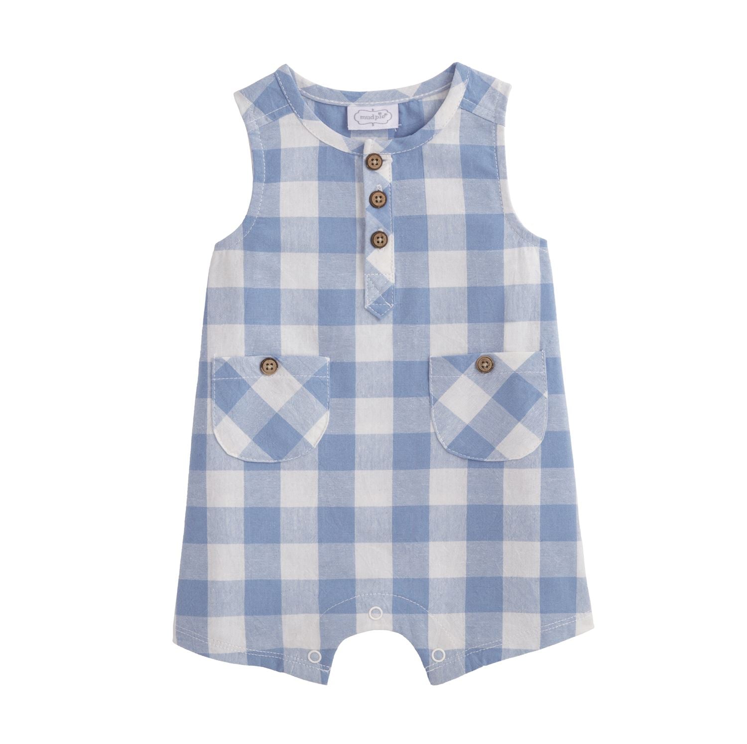 Blue Check Romper