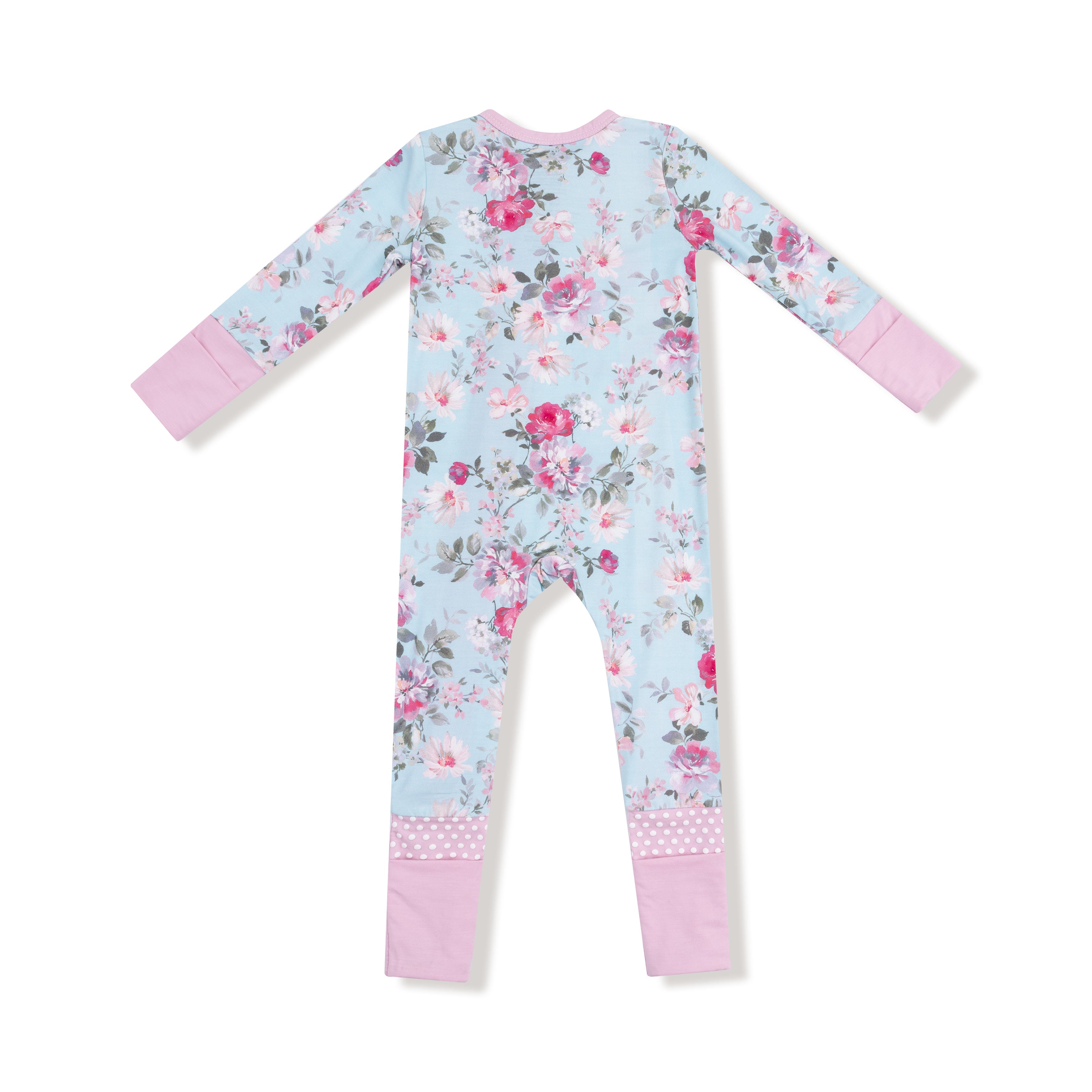 Blue Charlotte Romance Rose 2-Way Zip Romper