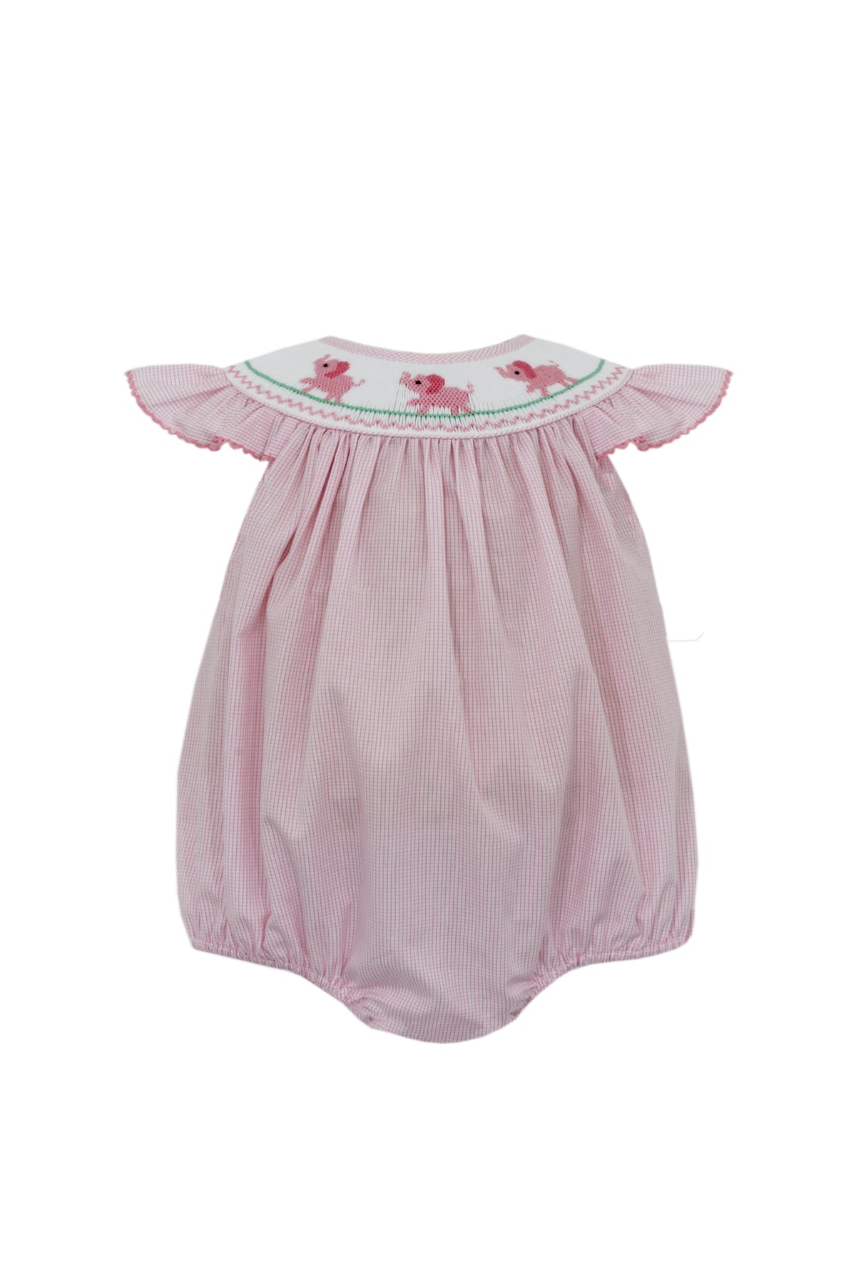 Pink Check Elephant Angel Wing Bubble — Teacups and Tadpoles