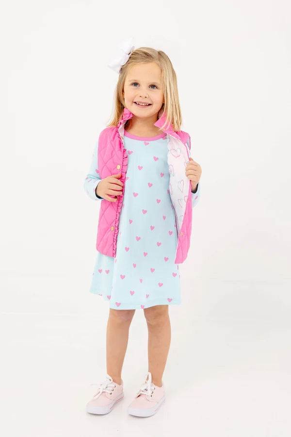TBBC Long Sleeve Polly Play Dress - Heart Eyes