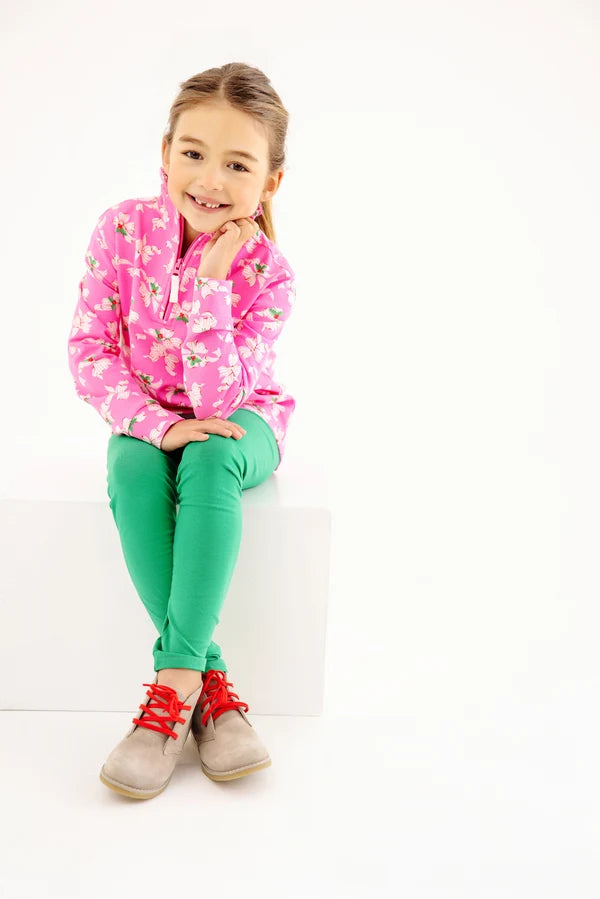 TBBC Canter Collar Half-Zip Bows of Holly Winter Park Pink