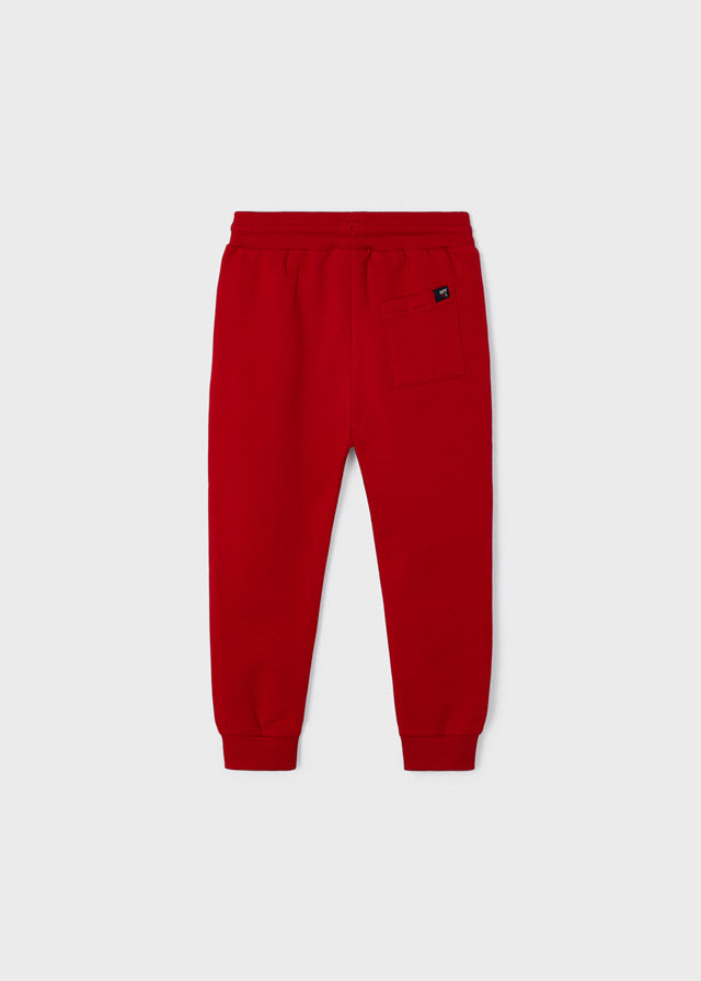 Red Drawstring Cuffed Sweatpants