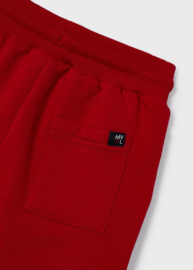 Red Drawstring Cuffed Sweatpants