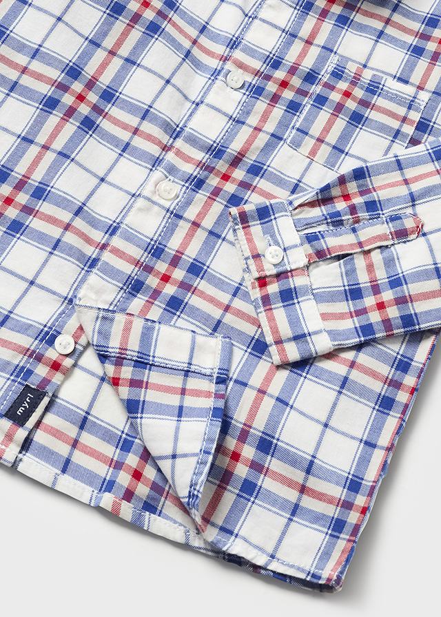 Red White and Blue Plaid Button Down Shirt