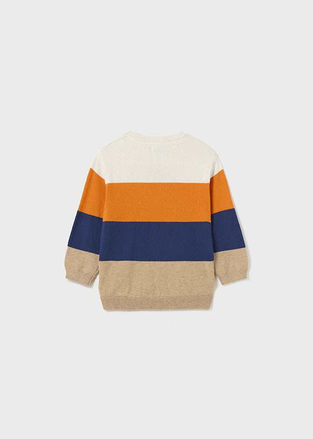 Fox Stripe Button Shoulder Sweater