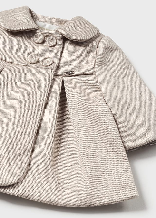 Tan Collared 4-Button Dress Coat