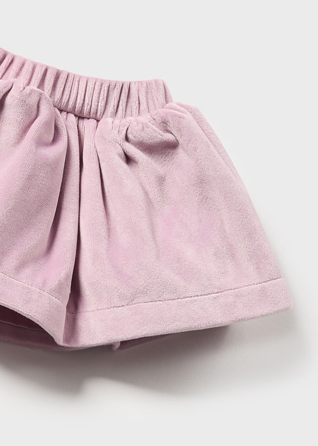 Velvet Mauve Skirt & Cream Sweater Set w Tights