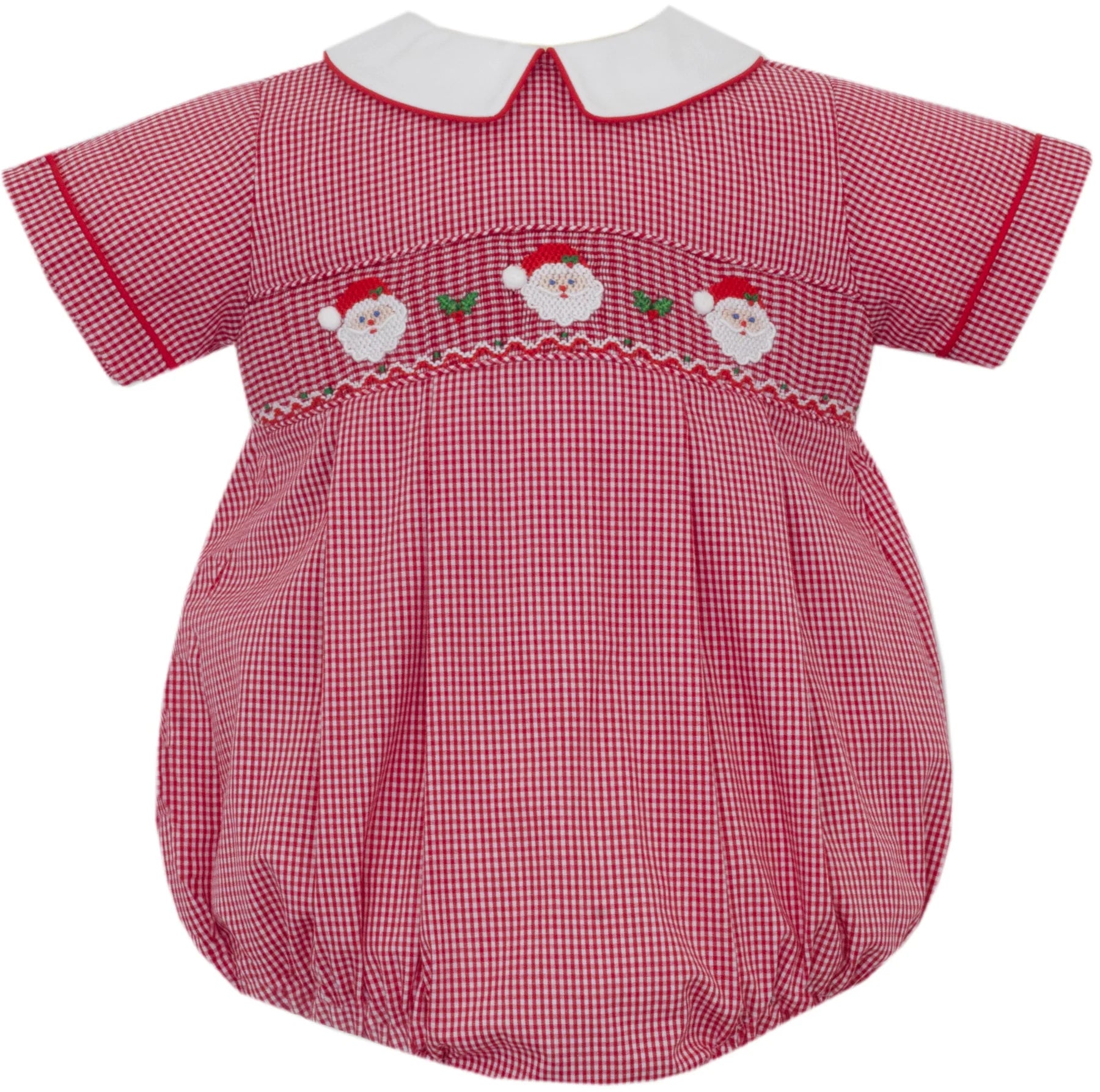 Santa Red Gingham Boys Bubble