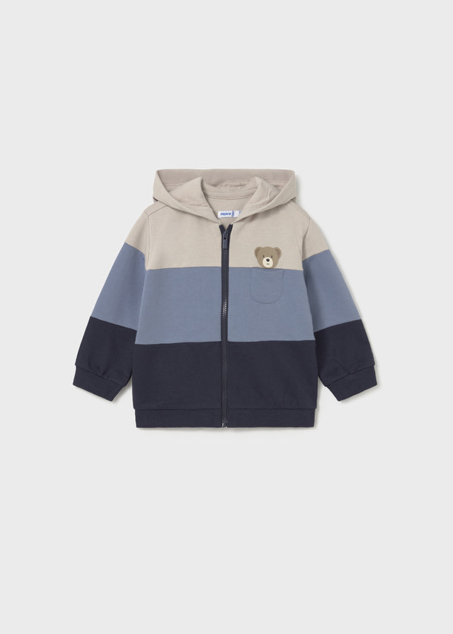 Colorblock Bear Sweatshirt & Light Blue Pants