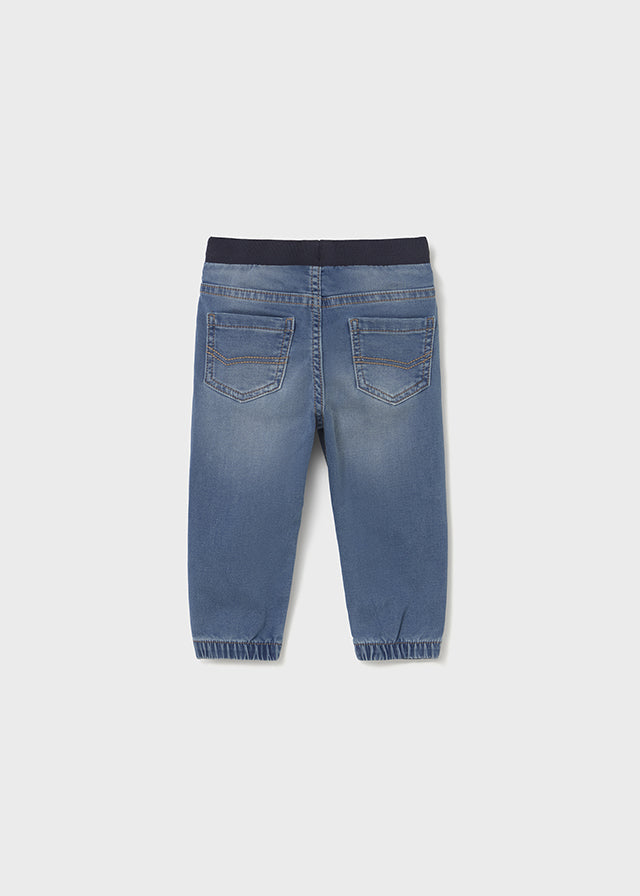 Blue Drawstring Denim Pants
