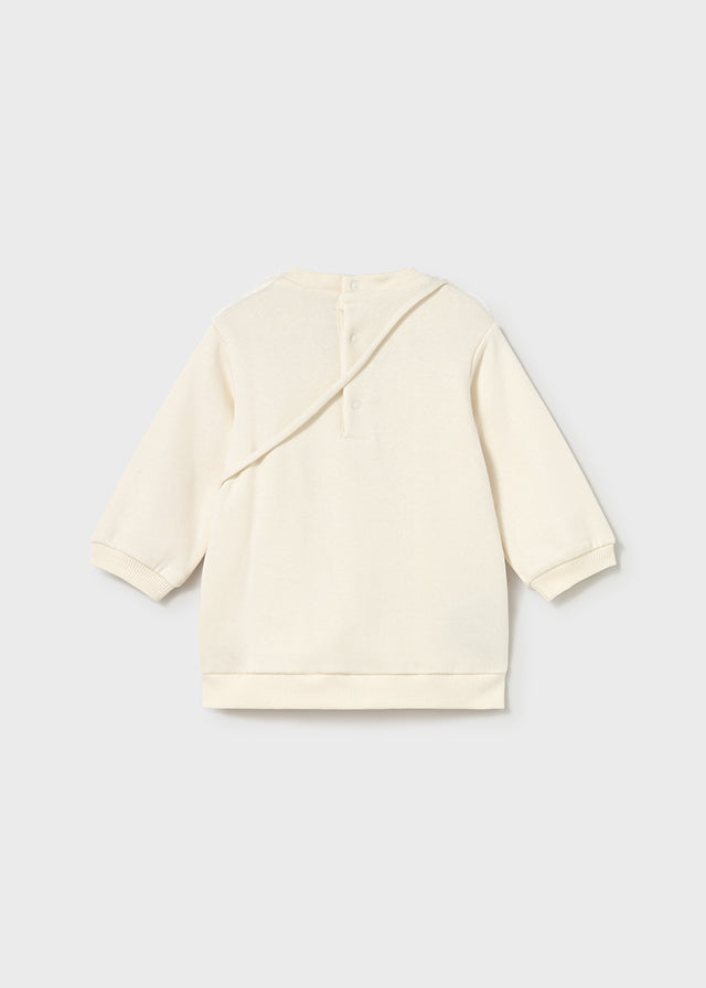 Cream Fur Stripe Sweatshirt & Bear Purse