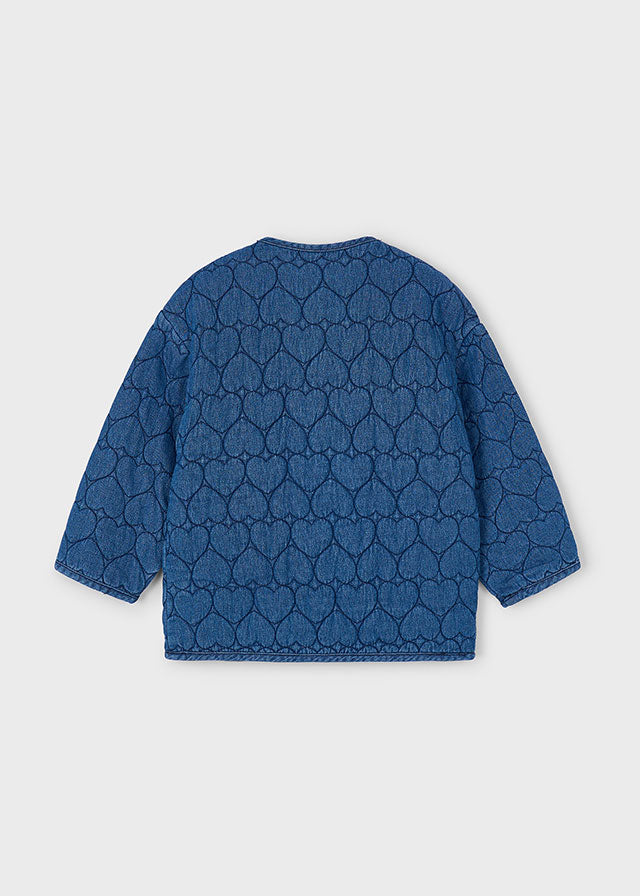 Quilted Heart Denim Snap Jacket