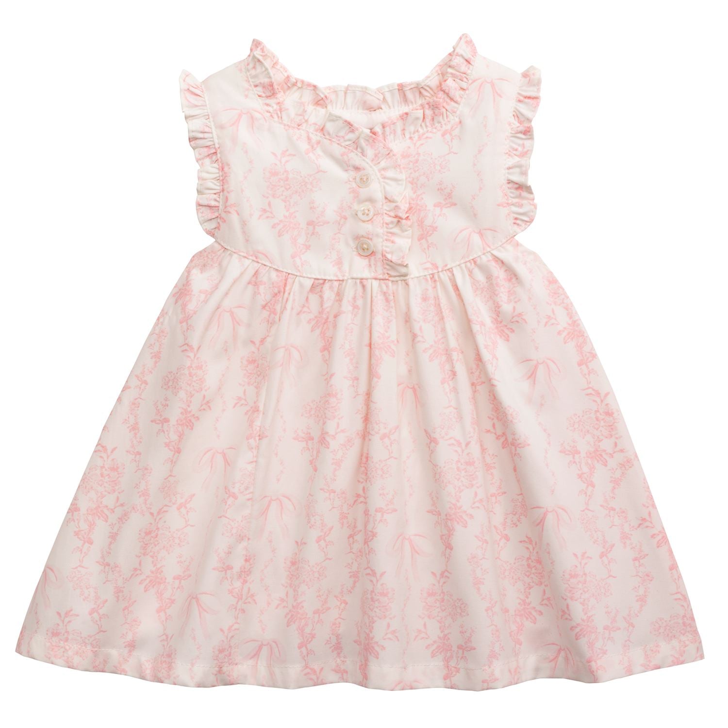 Pink Toile Print Baby Dress