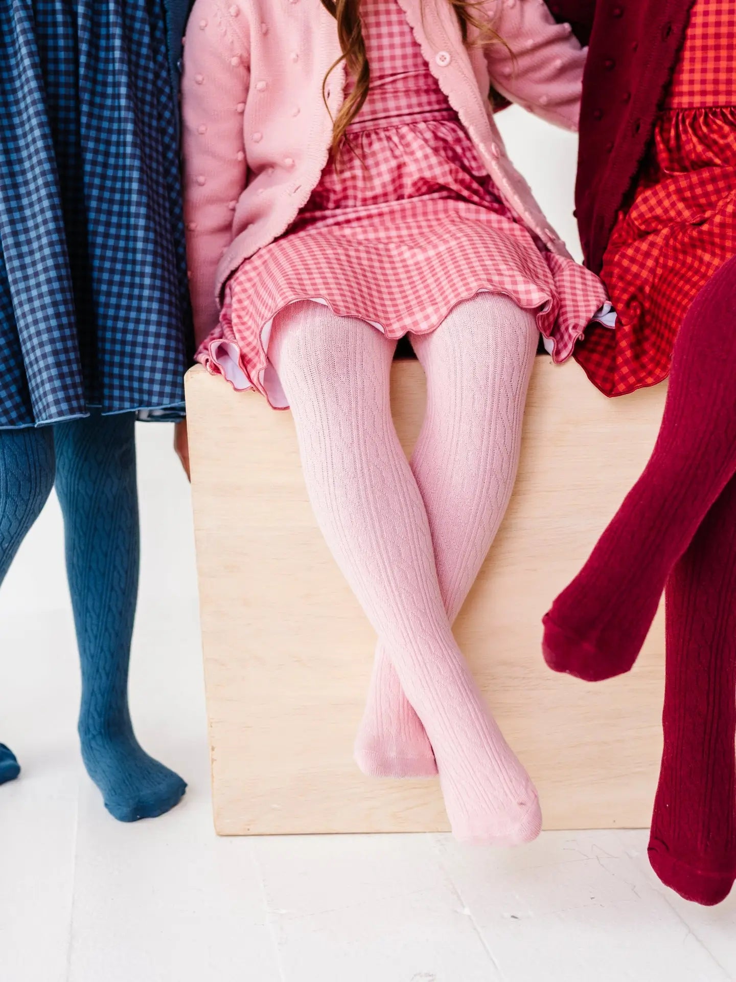 Quartz Pink Cable Knit Tights